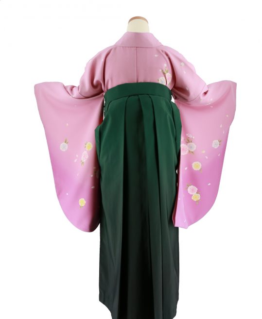 卒業式袴レンタルNo.535[王道古典]ピンク×紫グラデ・八重桜